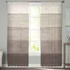 Vorhang Holz Getreide gestreiftes Land Khaki Gradient Voile Sheer Vorhänge Wohnzimmer Fenster Tüll Schlafzimmer Vorhänge Wohnkultur