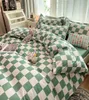 Bedding Sets King Size Size Bedding Set com capa de colcha Fronha de lençol plano infantil meninos meninos Pescheleboard Pinted Single Doup Bed Li9511309