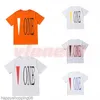 Mens Designer T Shirt V Friends Letter Print Tees Big V Men Women Short Sleeve Hip Hop Style Black White Orange T-shirts Tees Size S-XL