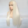 Синтетические парики Voguequeen Platinum Synthetic Lase Front Wig с прямым теплостойким волокном для ежедневного женского износа Q240427