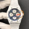 26579CB Perpetual Calendar A5134 Automatisk herrklocka APSF V2 41mm Blue Checkered Stick Moon Phase White Ceramic Case and Armband Super Edition Puretime CHS