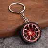 Keychains Keychain Tire Rubber Ring With Brake Wheel Hub Personality Car Key Chain Simulation Model