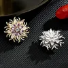 Brooches Bauhinia Rhinestone Scarf Pins Big Flower Crystal Brooch For Women Fashion Pin Jewelry Wedding Bridesmaid Gifts