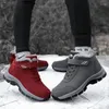 Boots Couple's Snow Winter Shoes For Men Warm Ankle Slip-on Old Anti-slip Thick Plush Cotton Shoe