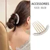 Coix de cheveux Rhinestone Peigt Fashion Bridal Headpiece Pearl Crystal Headwear Jewelry Accessoires Metal Bun Hairclips Girls