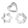 Moldes Biscoito Diy Mold Cookie Cutter Star Heart Flower Cutter ovo Mola de ovo 3pcs/Conjunto de cozimento de molde de molde de molde de aço inoxidável