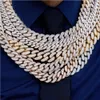 18 mm VVS Moissanite Cubaans Iced Out Diamond Gold Color Chain 925 Sterling Silver Moissanite Prong Cuban Link Chain