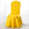 Lycra Wedding Chair Cover Party Decoratie Spandex met rok geplooid Gebruik Elastische stretch dineren luxe verjaardag El Banquet 240422