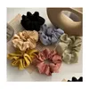 Andere gezondheidsschoonheidsartikelen Lady Hair Scrunchies Ring Stretch Haarband vaste kleur Elastische Bubble Sports Dance Silk Soft Charming Band P DH1C7