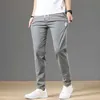 Men's Pants Spring 2023 Mens Trousers Classic Edition Pure Cotton Solid Color Fashion Full Length Grey Business Casual Jeans MensL2404