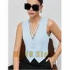 Women's Vests Summer Suit Vest Fashion Design Collar Sleeveless Thin Section Breathable Single-breasted Slim Ladies Casual Commuting