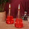 Candele Candele Romantico Lampada in vetro Olio da pranzo Tavolo da pranzo Accessorio Cone Accessorio Pyramide Idee per feste di compleanno del cherosene