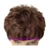 2023 Mens High Temperature Silk Wig Short Brown Curly Hair Natural Black Boys