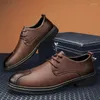 Dress Shoes Handmade Men's Low-Top Lace-up Genuine Leather Retro Formal Wear Business Work Luxury Oxford