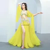 Stage Wear Belly Dance Suit Diamond-Studded Sling Bra Split Big Swing Skirt Performance Clothes Set Oriental Dancing Competition Clothing