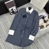 Urban sexy jurken Designer 2024 Leerlicht luxe veelzijdige casual contrast kleur flip kraag streep lange mouwen shirt jurk uzeu