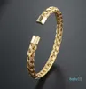 Lyxig högkvalitativ 316L rostfritt stål armband armband guld silver färg kabeltråd manschettarmband för kvinnor män smycken3565260