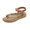 Scarpe casual estate donne da 1,5 cm piattaforma da 3 cm zeppe basse sandali romani sandali femminile a corda dolce perla lady scintillante comoda più dimensioni