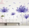 Kreativ lila blommor vägg klistermärken vardagsrum sovrum dekor hem bakgrund väggdekor stor 3D tapet vinylblommor decal8648270