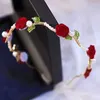 Accessori per capelli lussuosi elegante fascia per la testa della vite rosa per donne sposa sposa a clip a cerchio