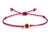 Bracelets de charme assez mignon mignon vin minuscule rouge rouge cubique zircone en laiton bracelet ajusté femme fille 2024 Fashion Brown Waxe String Bijoux