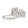 Ringos de cluster 2024 Acessórios de jóias Boutique Ring Ring de duas peças Engajamento