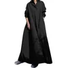 Casual Dresses Solid Lapel Neck Long Sleeve Shirt For Women Tunic Sundress Elegant Autumn Loose Overized Cotton Dress Vestidos