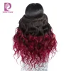 Wigs Racily Hair Ombre Brazilian Body Wave Bundles With Closure T1B/Burgundy Human Hair 3/4 Bundles With Closure 99J Red Remy Hair