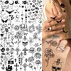 Tattoo Transfer Sexy Star Rose Temporary Tattoos For Women Adults Realistic Fake Skull Flower Cross Tattoo Sticker 3D Hand Washable Tatoos Small 240426