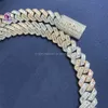 Högkvalitativ 925 silverhalsband 15mm 18mm genom diamanttestpenna Ice Out VVS Moissanite Diamond Cuban Chain