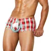 Onderbroek klassieke sexy plaid heren boksers shorts heren ondergoed u convex zakje slipjes boksers voor mannelijke homme