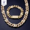 Yadis Custom Hiphop 14K 18K Gold plaqué 925 Sliver Bijoux pour hommes Collier Moisanite Cuban Link chaîne