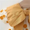 Mädchenkleider Sommer Baby Kleid Girls Big Bow Flip Hals voller Punkt Druckblase Blasen Ärmel Prinzessin Kleid Kinderkleid Kleid