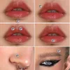 Tatueringsöverföring Inget behov av piercing läpppiercing klistermärke Eyeshadow face diamanter klistermärken glitter kristall tillfällig tatuering klistermärke 3D klistermärke 240427