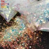 Glitter TCT849 Hoge helderheid witte regenboog kleurrijke zeemeermin schittering en glans dikke glitter voor nagels kunst oog make -up gezicht en lichaam