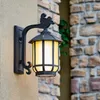 Vägglampor kinesisk stil retro vattentät lampa villa grind yttre balkong/korridor/gård utomhusljus