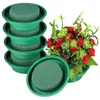 Fleurs décoratives 16 packs Rouges de mousse florale dans des bols Kit de disposition des fleurs bricolage Blocs humides ronds verts pour artificiel