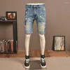 Stilk designer di jeans maschili uomini corti da uomo blu retro blu slim fit shorts hip hop dipinto dipinto