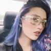 Lunettes de soleil wu yifan rivet robot femelle ins nette célébrité maquillage décoration tendance y2k jeu hip-hop verres de soleil vent mâle