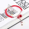 Charm Bracelets Wholesale Cute Red Gourd Fu Bag Copper Money Tassel Rope Bracelet Titanium Steel Jewelry Female Models Wedding Gift