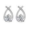 Stumes Skets Fashion Cross Boucles d'oreilles Stud For Women Girls Style coréen Elegant Crystal Jewelry Oreille Bouilles en queue de poisson Godes d'oreilles Gift D240426