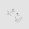 Stud Korean 925 Silver Needle Tragus Piercing Helix Studs Earrings for Women 2Pcs Butterfly Heart Trendy Ear Piercing Body Jewelry d240426