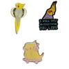 Leuke hilarische broche schattige gele vogels huisdier pins papegaai badge