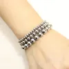 Strands Fashion Jewelry Women Gifts Waterproof Metal Steel Ball High Quality Smooth Diameter 3468mm Elastic Stainless Steel Bracelet