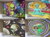 Alien Tapestry Home Decoration Psychedelic Wall Cloth Anime Mönster Mattan Art 2106085888209