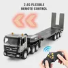 Electric/RC Car Huina Alloy RC Car Boy Toy Toy Direte Control Light Radio Control Trailer 1 24 Моделируемый транспортный модель Рождественский подарок Lift2404