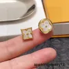 Projektant biżuterii 18k złota luksusowa marka kwiat stadnina okrągłe geometryczne kobiety kryształowe kolczyki na przyjęcie weselne na wesele imprezy prezenty z pudełkiem