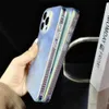 Cell Phone Cases Aurora Gradient Color Case Suitable for iPhone 15 14 Pro Max 13 12 11 Ripple Laser Feather Shockproof Acrylic Cover Suitable for iPhone 15 P J240426