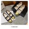 Casual Shoes Spring Summer Autumn Women Square Gold Color Toe Heels Mary Jane Zapatos grunt slip på klänningen