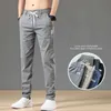 Calça masculina primavera 2023 masculas calças clássicas edição de algodão puro cor de cor sólida moda de comprimento completo jeans casual jeans mensl2404